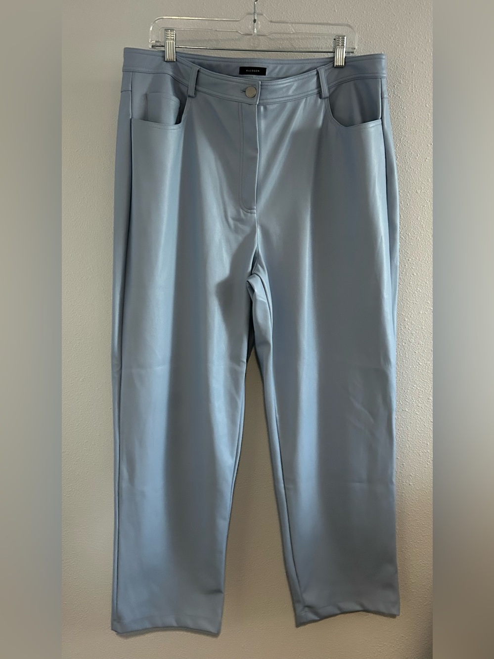 Halogen Light Blue Faux Leather Pants